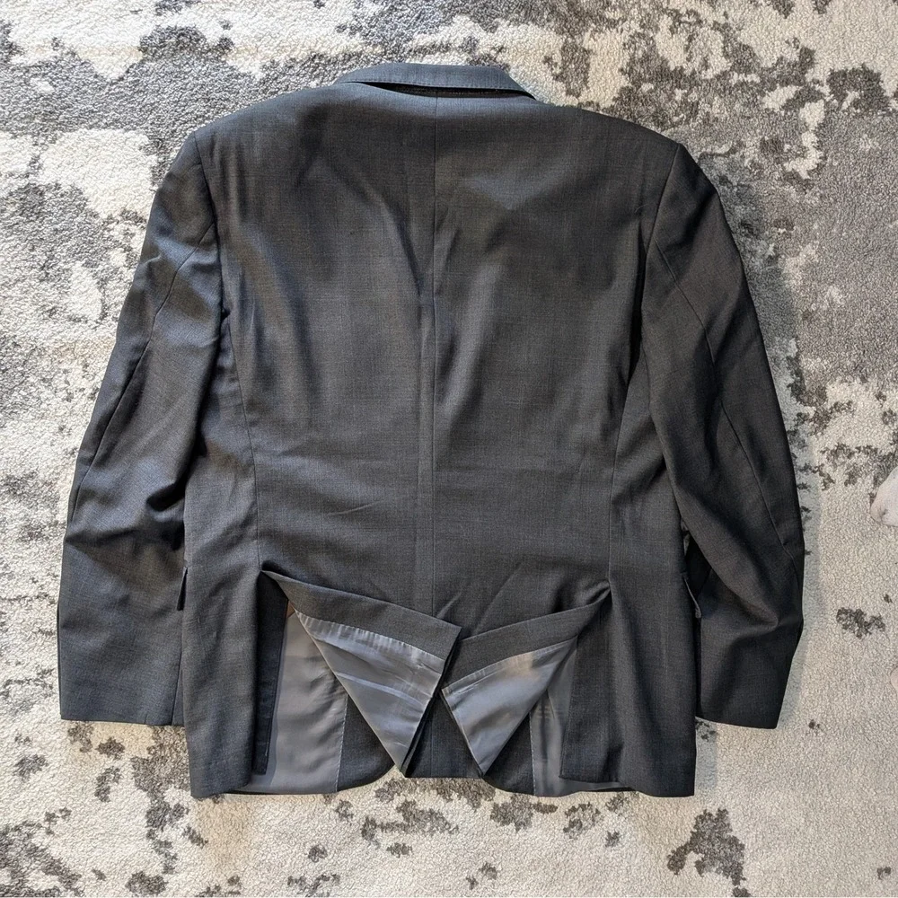 Peter Millar Mens Charcoal Gray 2 Button Double Vent Blazer Jacket 46R - Picture 3 of 12